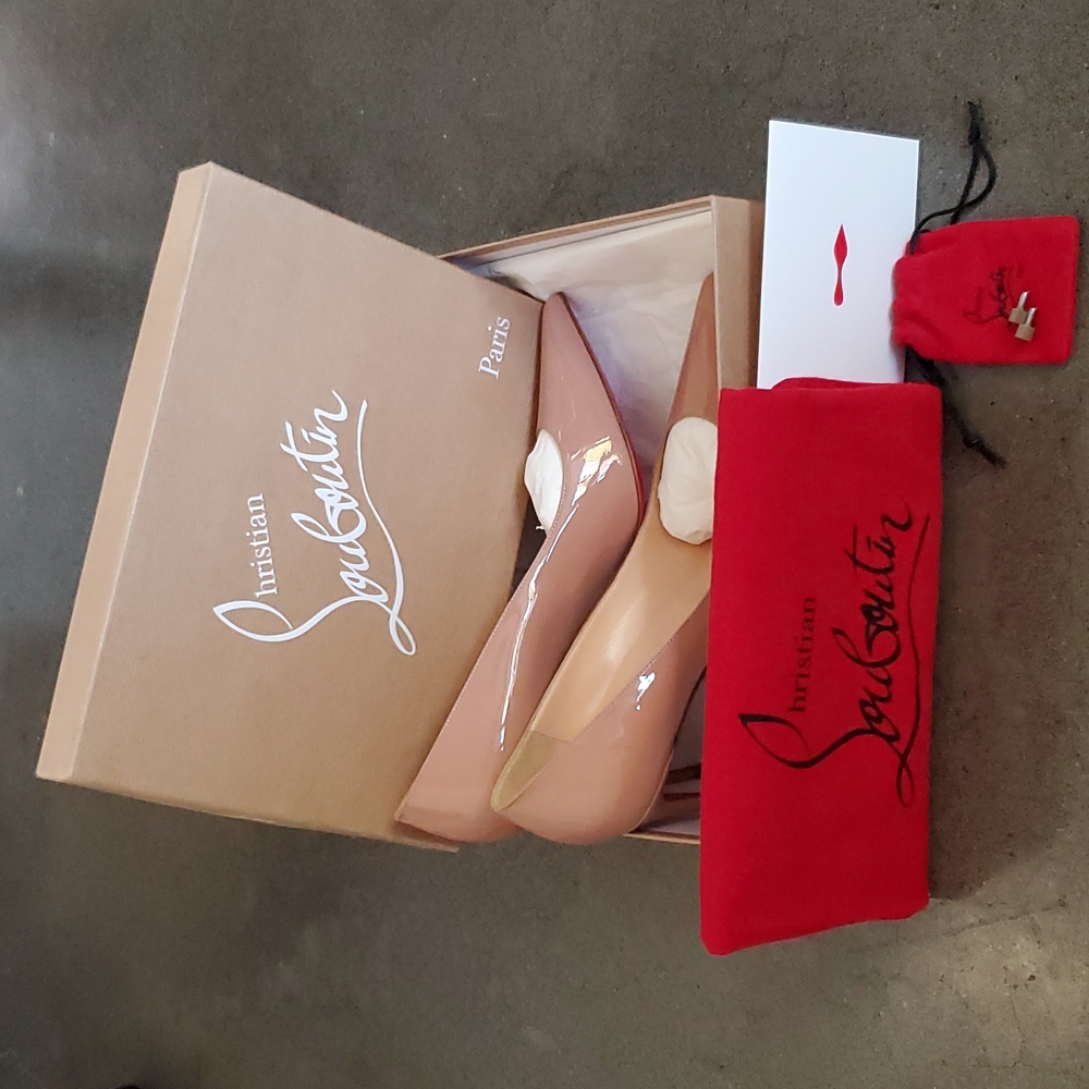 Christian Louboutin Kate 85 Pointed Toe Leather Pump Size 41